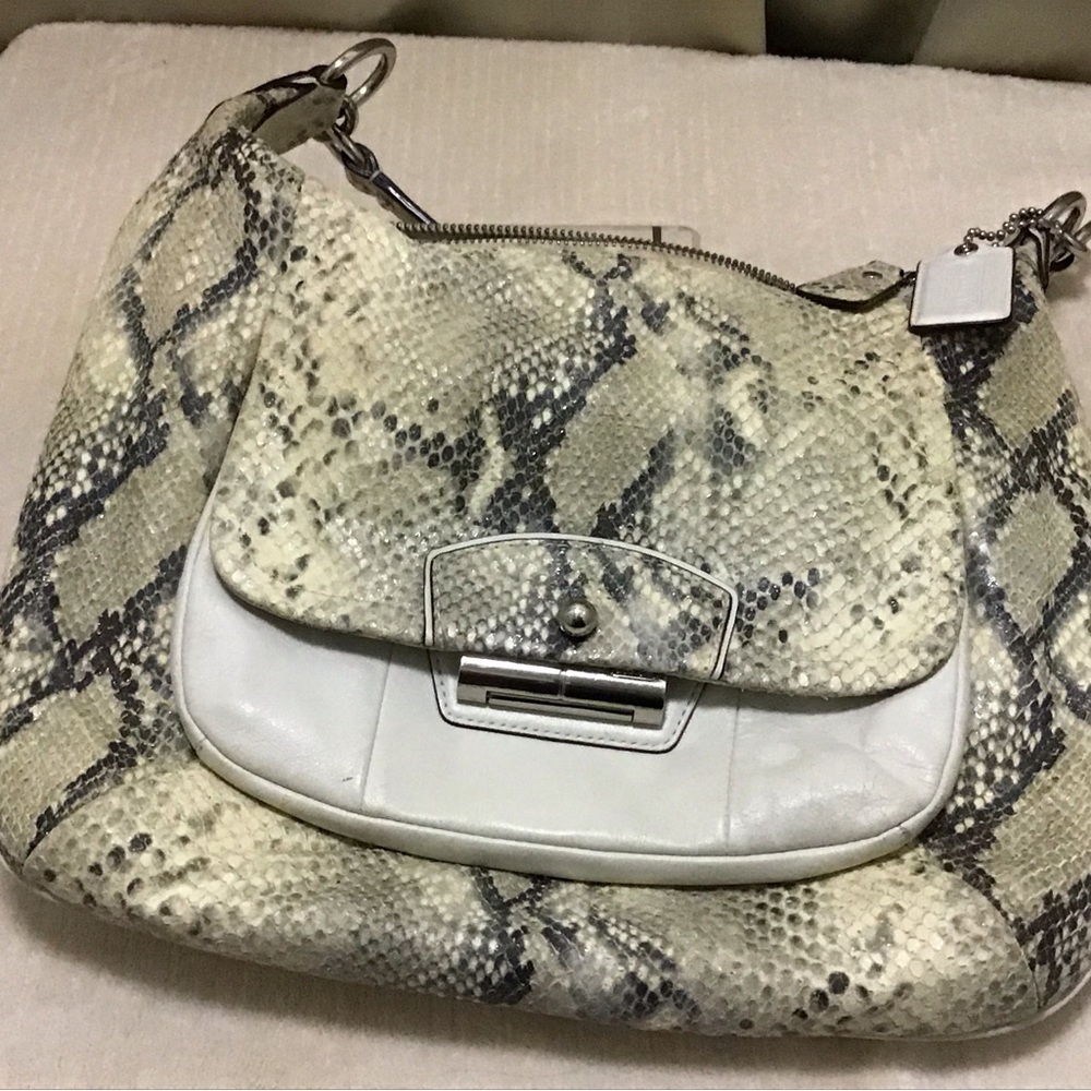 Coach Off White Kristin Embossed Python Hobo Bag L1169-191323